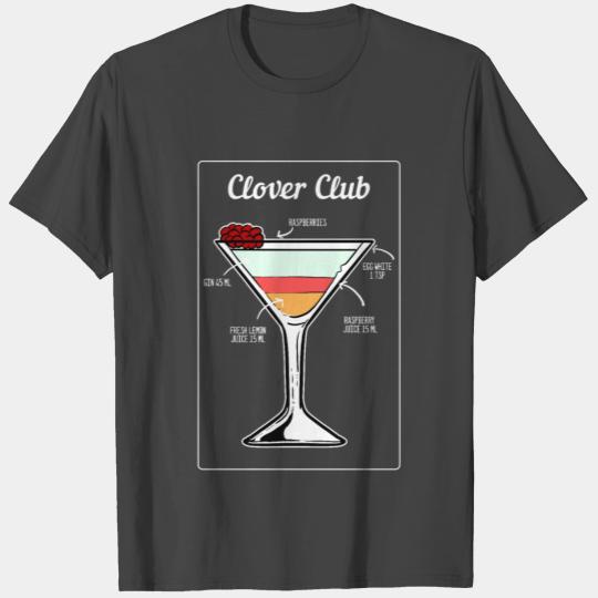 Clover Club Cocktail Drinks Barkeeper Bar T Shirts