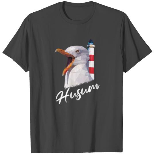 Husum North Sea Vacation Lighthouse Seagull Gift T Shirts