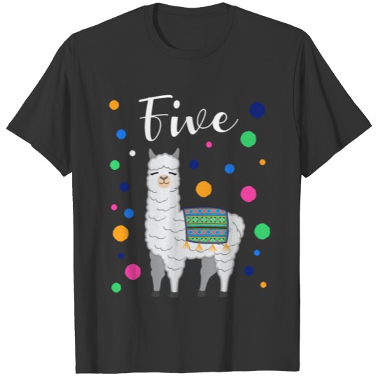 5 Years Birthday Gift Kids Llama Alpaca T Shirts
