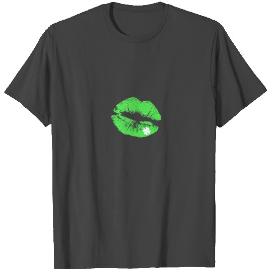 Shamrock Kiss Lips St Patricks Day Women T Shirts