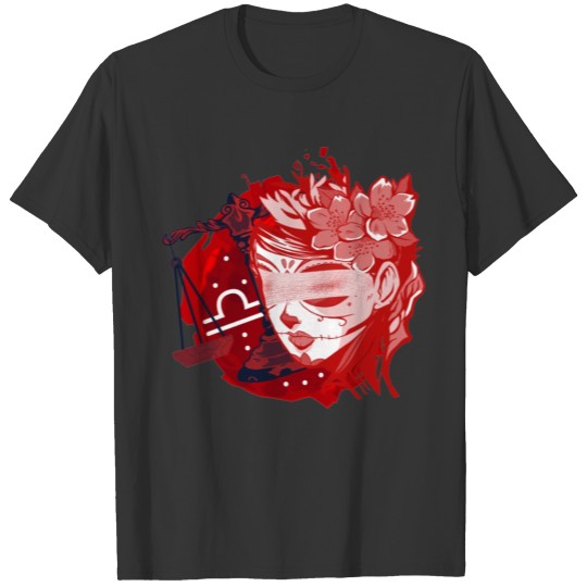 Libra woman horoscope red flowers roses T-shirt