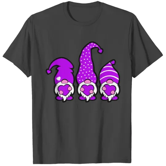 Three Gnomes Holding Heart Leopard Happy Valentine T Shirts