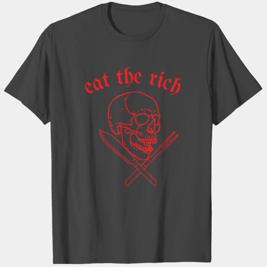 Eat The Rich - Skull and Cross Knives T Shirts