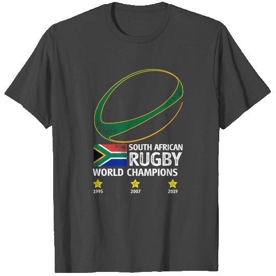 South African Rugby Bokke Triple World Champions 2 T Shirts