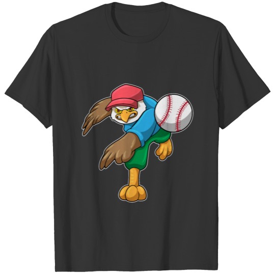 Hawk at Baseball with Baseball bat T Shirts
