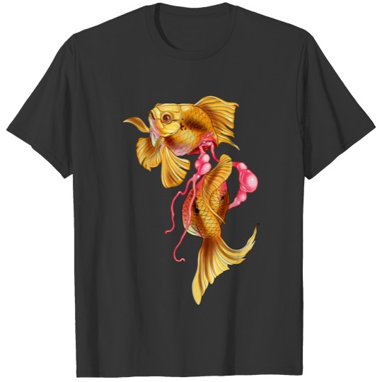 Exploded gold fish T Shirts
