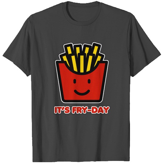 Smile It s Fry Day French Fries Funny FridayTShirt T Shirts