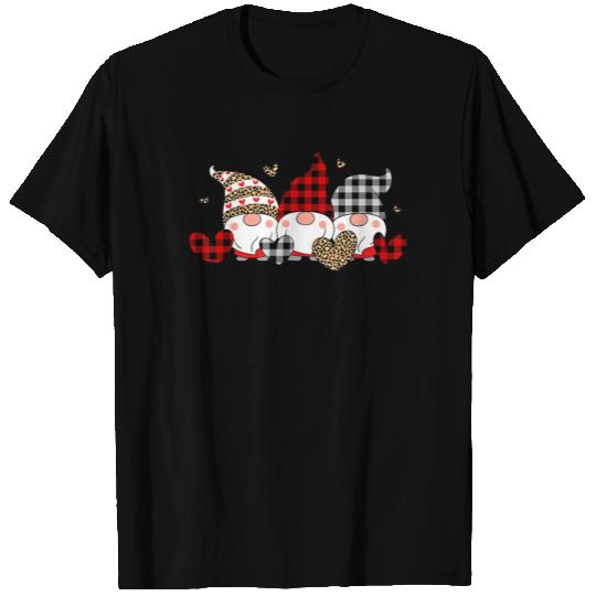 Three Gnomes Holding Hearts Valentines Day Red T Shirts