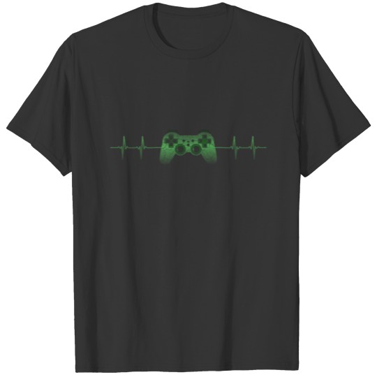 Gamer Heartbeat Video Games Controller Gift T-shirt