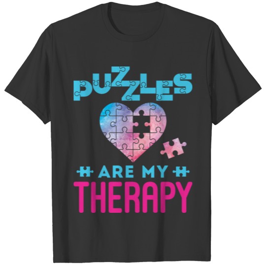 Puzzles Are My Therapy Jigsaw Puzzle Lover T-shirt
