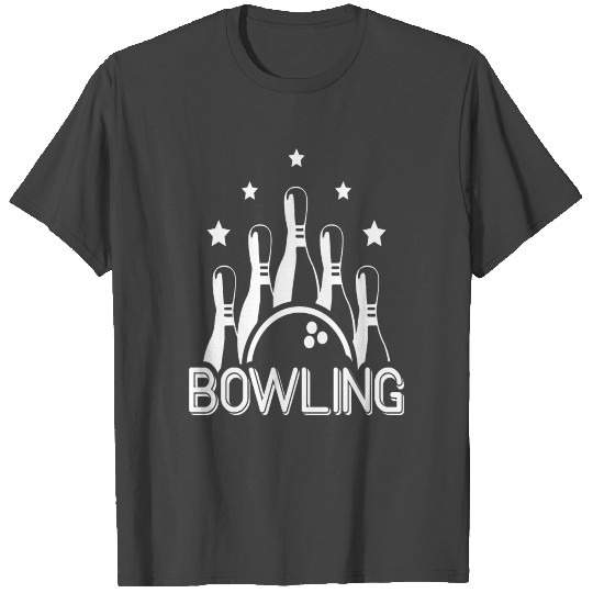 Bowling Skittles Ball Pins Lanes Strike Bowler Bow T Shirts
