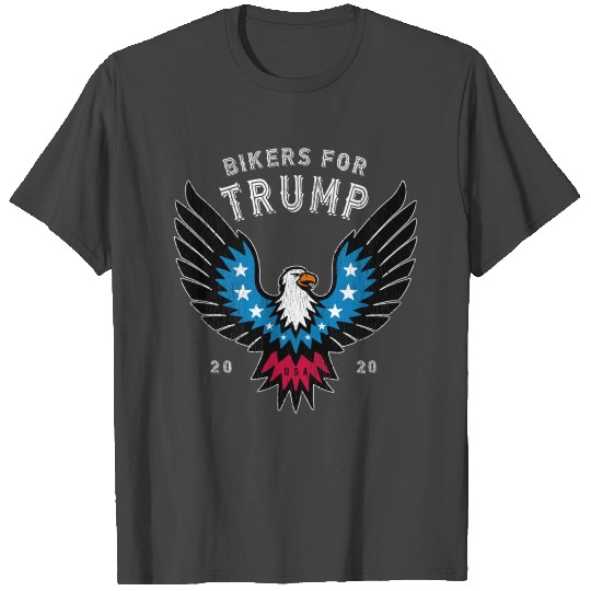 Printed On Back Retro Bikers For Trump - Usa - Pre T Shirts