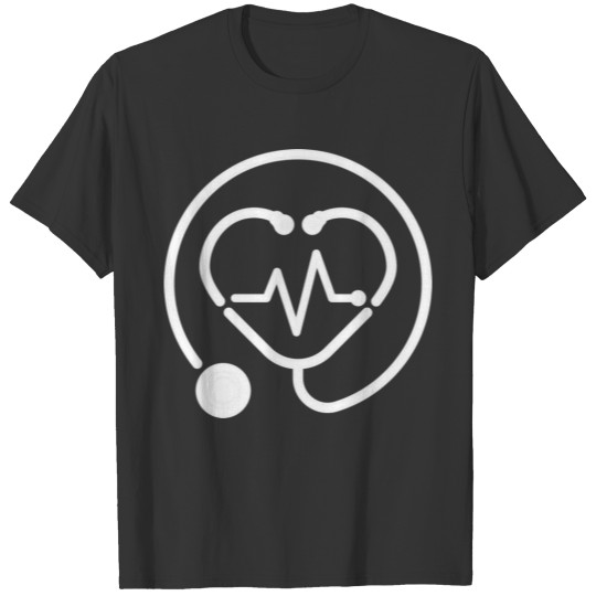 Stethoscope - My Heart Full of LOVE Black T Shirts