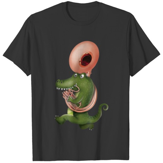 Crocodile Marching Band Sousaphone Player Funny T-shirt