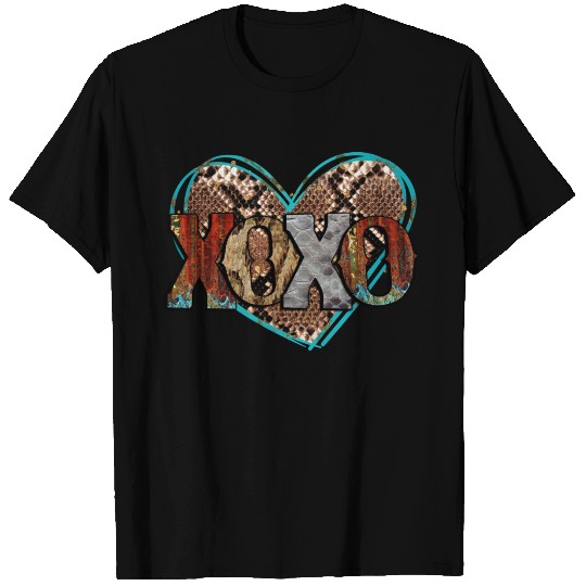 Snake Skin Xoxo Heart T Shirts