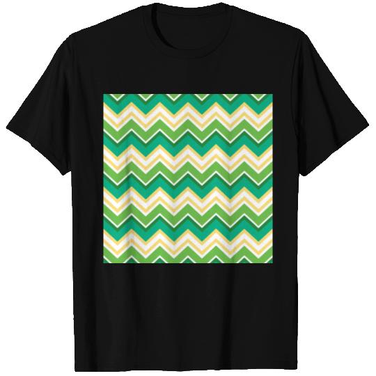 Cactus Green Zig Zag Pattern Chevron Background T Shirts