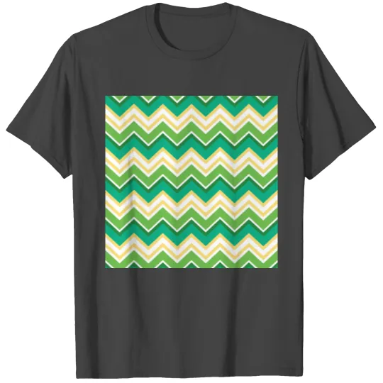 Cactus Green Zig Zag Pattern Chevron Background T Shirts