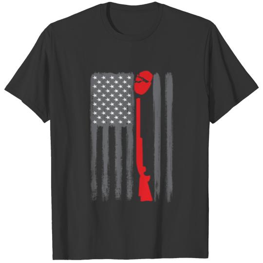 Skeet Shooting America flag weapons T-shirt