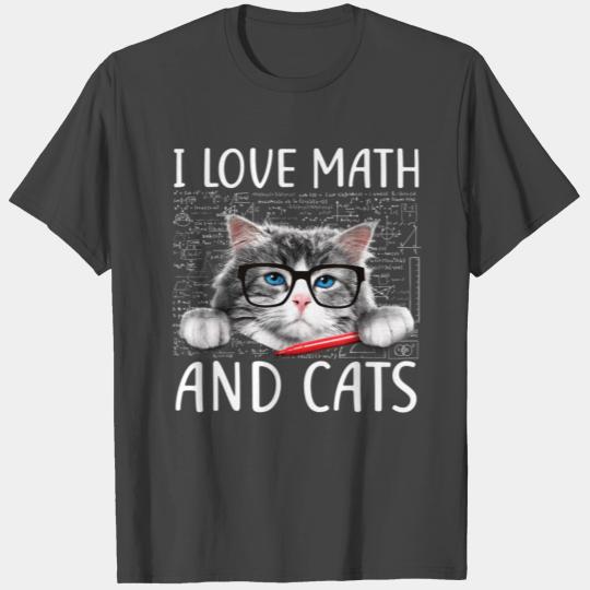 Love Math And Cats Cute Kitty Cat Feline Lover T Shirts