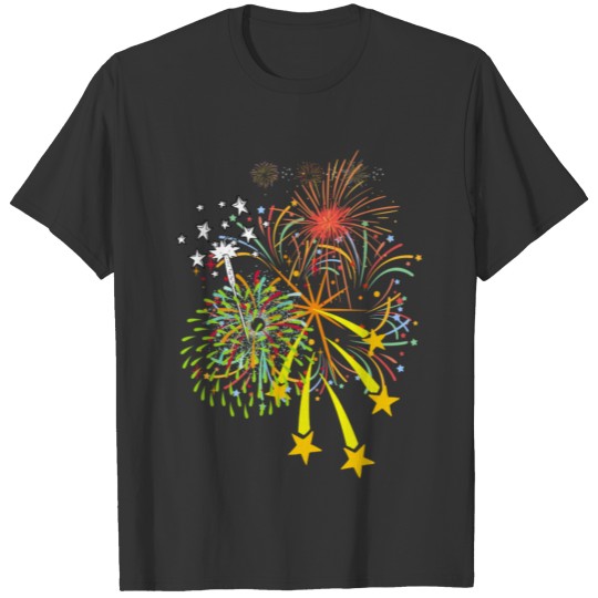 Star Fireworks Colorful Design T-shirt