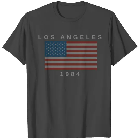 Los Angeles La 1984 Flag Vintage Style Crewneck T Shirts