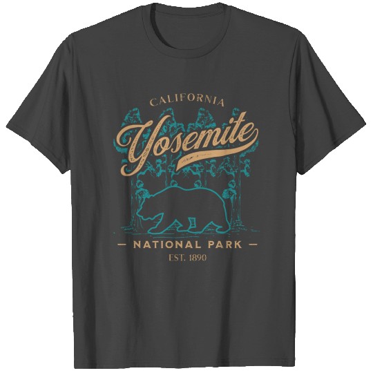Vintage Yosemite National Park Hiking Camping T Shirts
