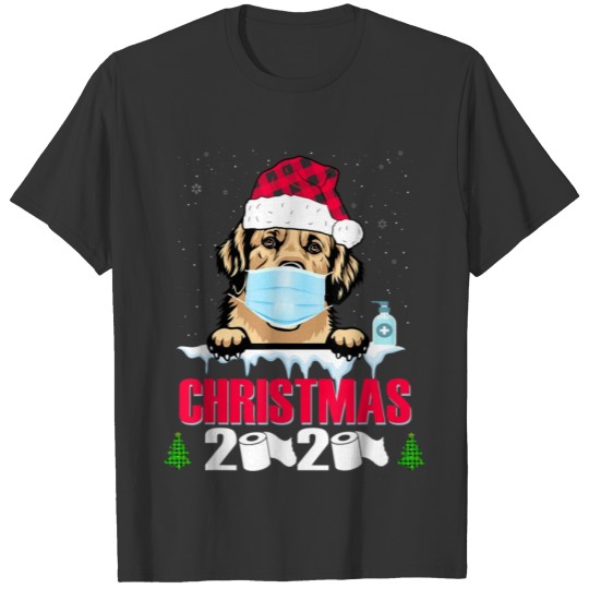 Golden Retriever Face Mask Dog Christmas 2020 Funn T-shirt