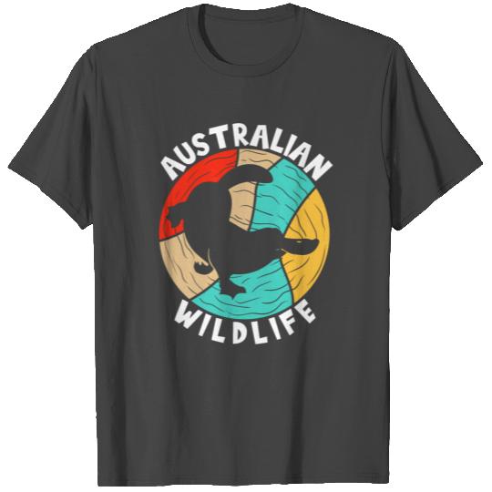 Australian Wildlife Retro Platypus Vintage Lover T Shirts