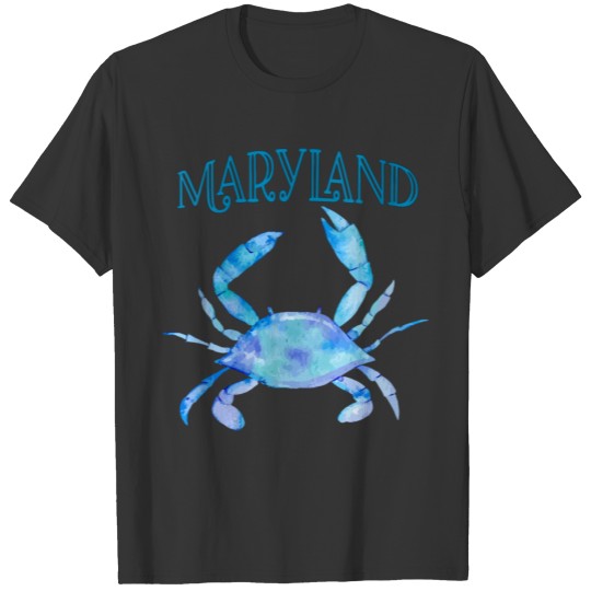 Artistic Watercolor Maryland Blue Crab Gift T Shirts