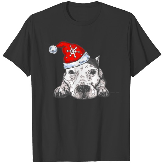 Dog in Santa Hat T Shirts