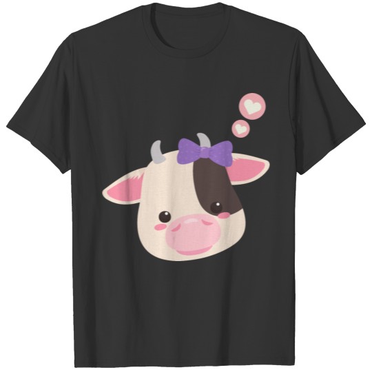 Super Cute and Kawaii Pink Fluffy Baby Cow T Shirts