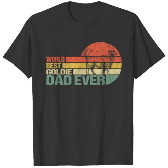 Golden Retriever Goldie Best Dad Ever Retro Style T-shirt