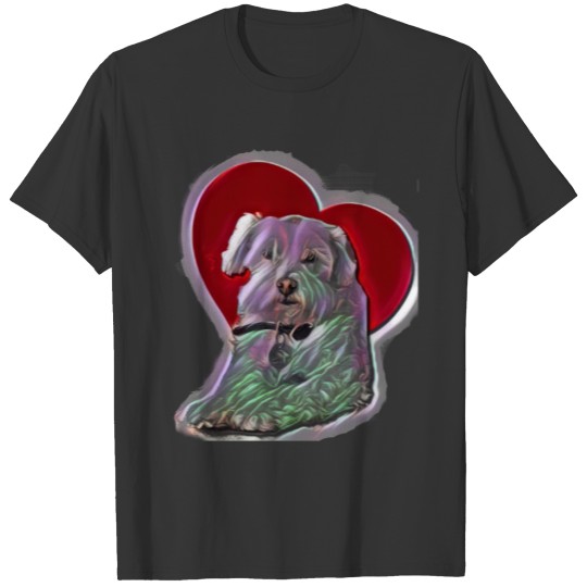 Bichon Frise Poodle Adorable Love Heart Pop Art T-shirt