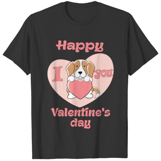 Valentine s Dog I love you T Shirts