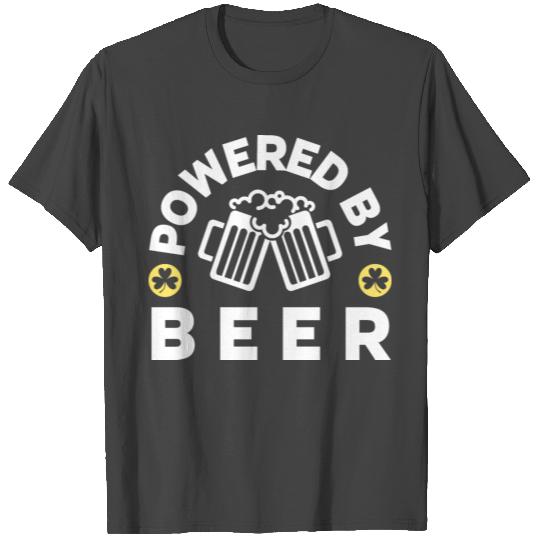 Powered By Beer - Funny St Patricks Day T Shirts