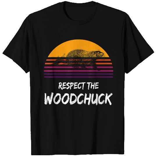 Respect The Groundhog Woodchuck Retro Ground-Hog T Shirts