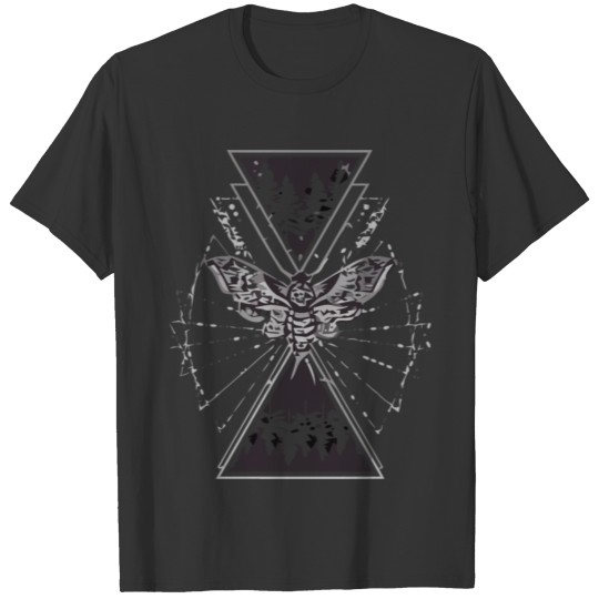 Occult Moth With Skull Geometric Witch Vintage T Shirts