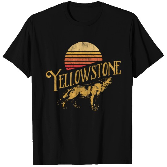 Howling Wolf YStone National Park Sunset Grap T Shirts