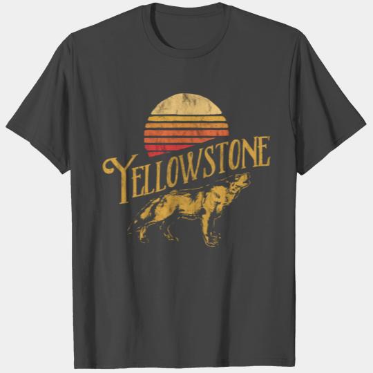 Howling Wolf YStone National Park Sunset Grap T Shirts