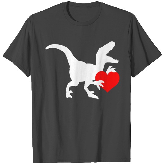 Raptor Love Valentines Day Dino Raptor heart T Shirts