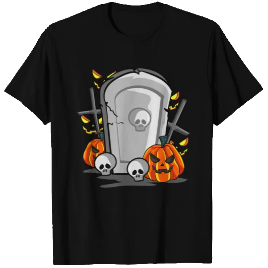 Halloween Tombstone Pumpkin T Shirts