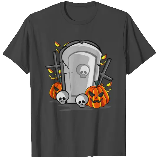 Halloween Tombstone Pumpkin T Shirts
