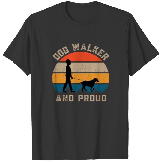 Dog Walker And Proud - Retro Puppy Love T-shirt