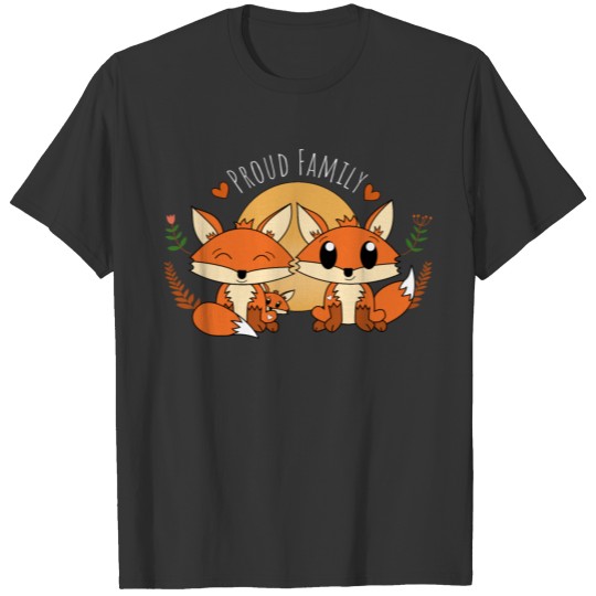 Proud fox family enjoy sun T-shirt