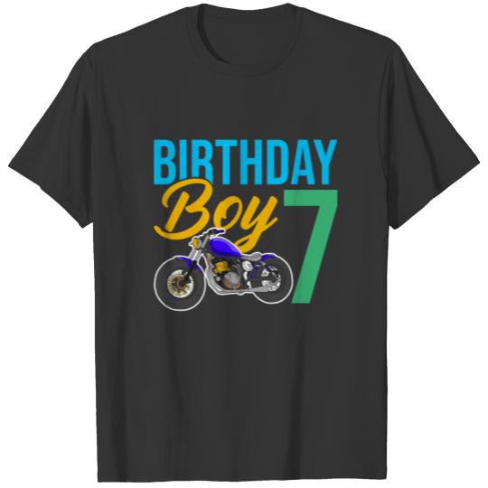 Birthday Boy Motorcycle 7 Birthday T Shirts