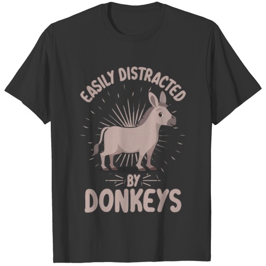 Donkey Crazy Printed Pets Funny Farm Animals Lover T Shirts