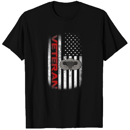 Vintage Flag US Paratrooper Airborne Division Army T Shirts