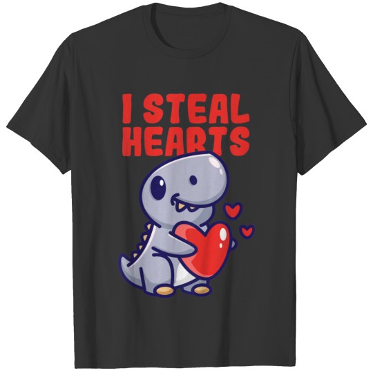 Kids I Steal Hearts Trex Dino Cute Baby Boy Gifts T Shirts