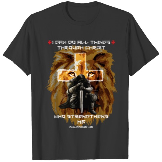 I Can Do All Things Christian Gifts Lion Cross Men T Shirts