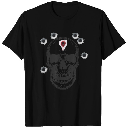 Skeleton Head Shot Design T Shirts